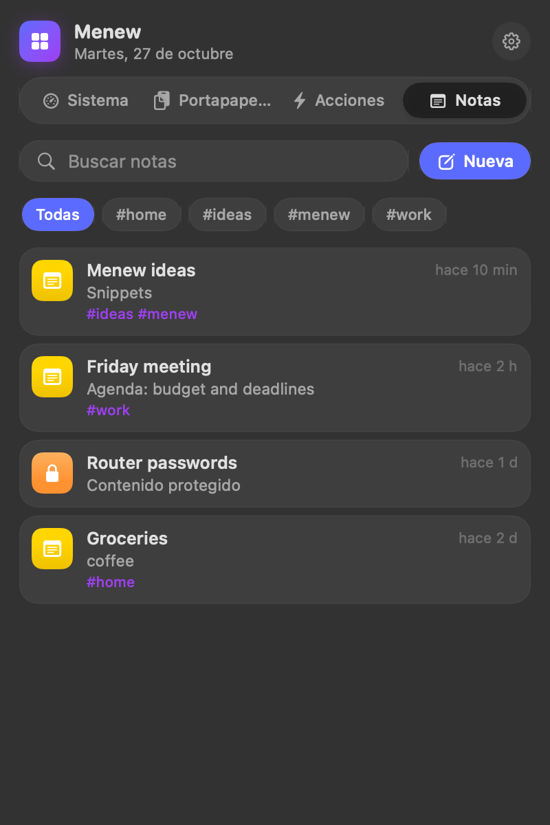 Notas rápidas