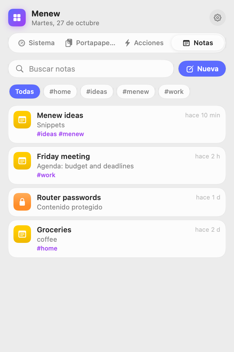 Notas rápidas